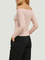 Maglia Donna Off-Shoulder Slim Fit Manica Lunga in Cotone Viscosa