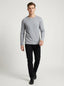 Maglia Maglietta Girocollo Uomo a Maniche Lunghe Grigia