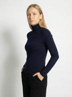 Maglia Donna a Maniche Lunghe Slim Fit Blu Scuro