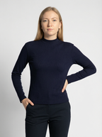 Maglia Donna a Maniche Lunghe Slim Fit Blu Scuro