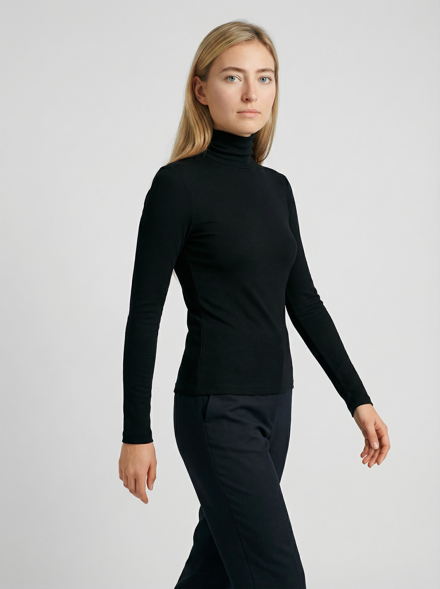 Maglia Dolcevita Classica Donna a Costine Borgogna