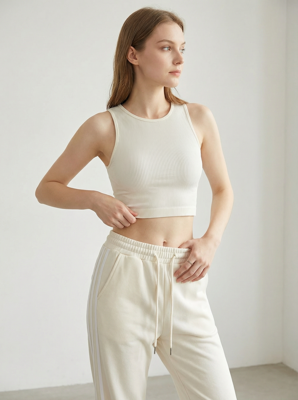 Joggers Donna Comodi con Coulisse e Bande Laterali Sportive