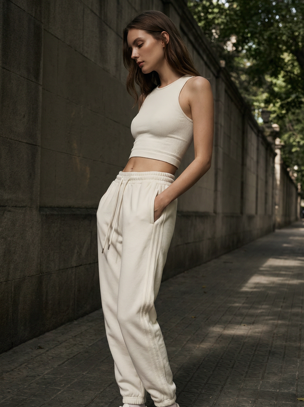 Joggers Donna Comodi con Coulisse e Bande Laterali Sportive