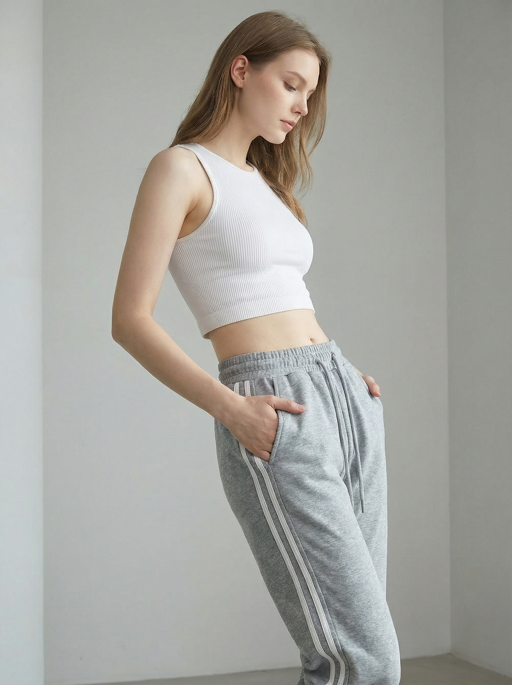 Joggers Donna Comodi con Coulisse e Bande Laterali Sportive