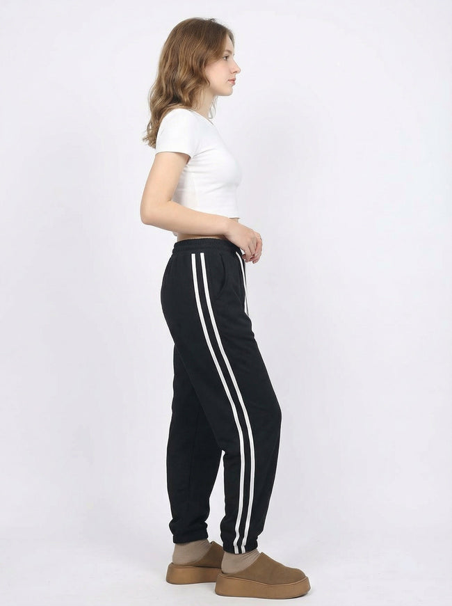 Joggers Donna Comodi con Coulisse e Bande Laterali Sportive Main Image