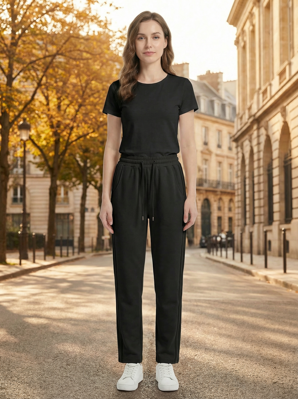 Pantaloni Sportivi Casual Donna con Coulisse e Banda Laterale