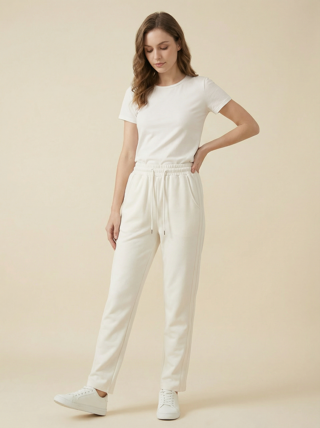 Pantaloni Sportivi Casual Donna con Coulisse e Banda Laterale