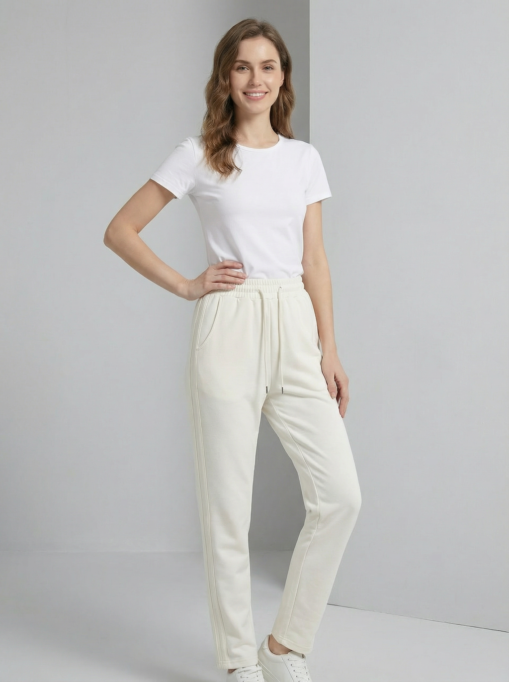 Pantaloni Sportivi Casual Donna con Coulisse e Banda Laterale