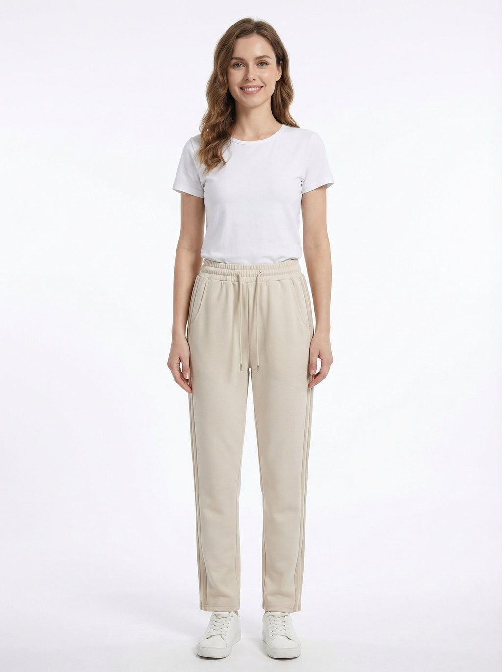 Pantaloni Sportivi Casual Donna con Coulisse e Banda Laterale