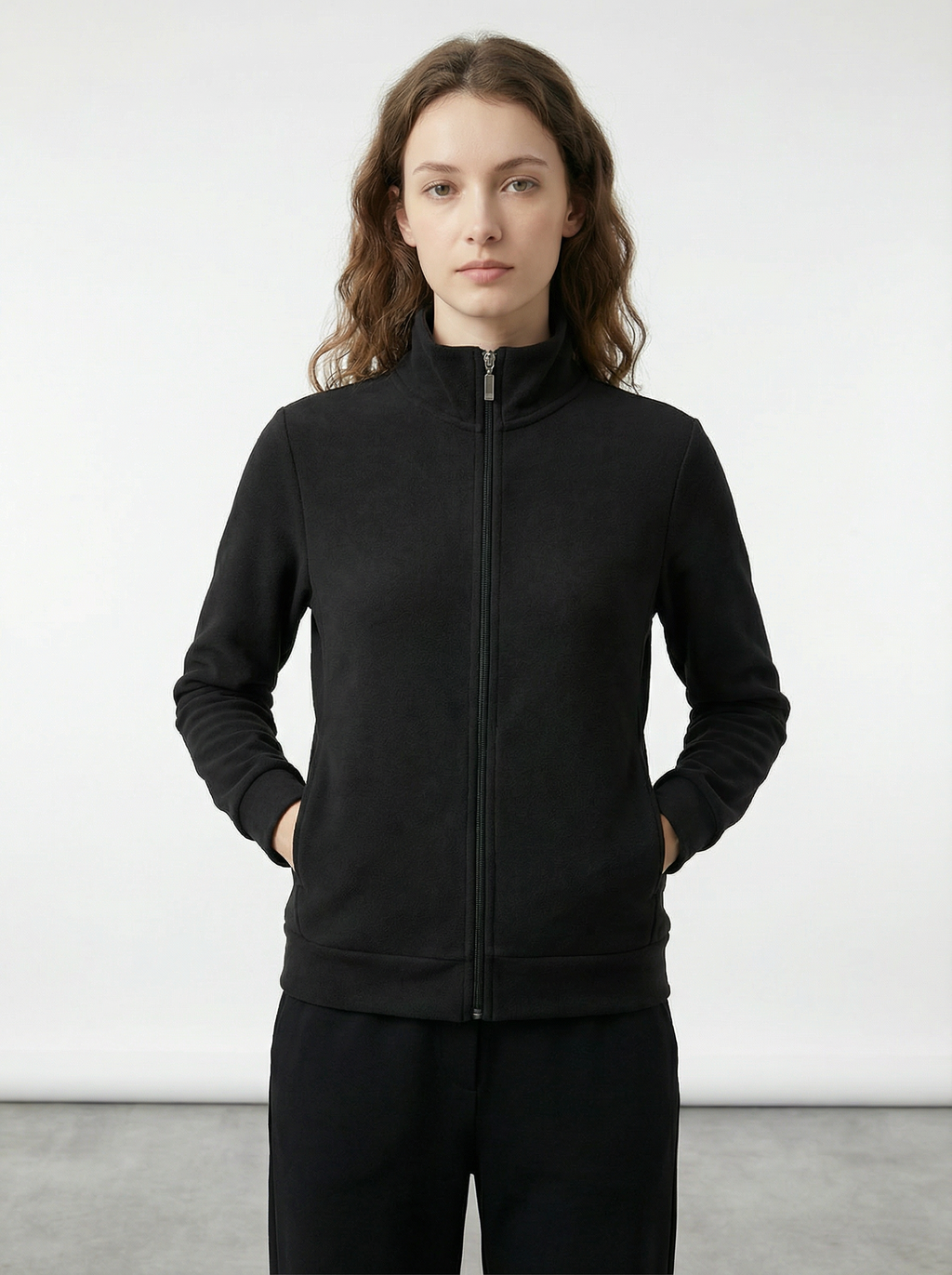 Felpa Giacca Donna Full Zip Collo Alto Morbida e Versatile
