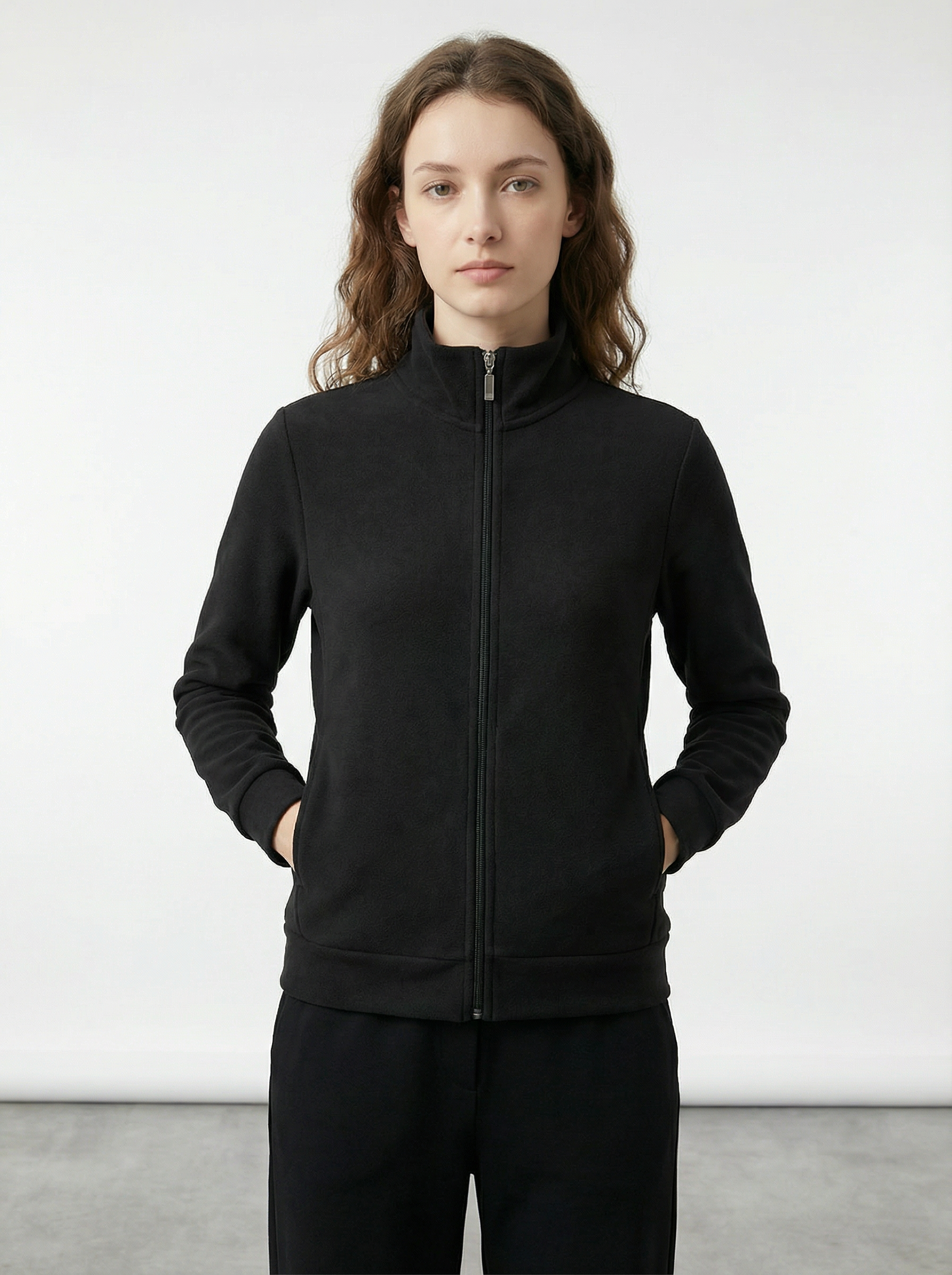 Felpa Giacca Donna Full Zip Collo Alto Morbida e Versatile