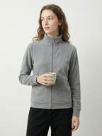 Felpa Giacca Donna Full Zip Collo Alto Morbida e Versatile