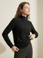 Felpa Giacca Donna Full Zip Collo Alto Morbida e Versatile