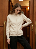 Felpa Giacca Donna Full Zip Collo Alto Morbida e Versatile
