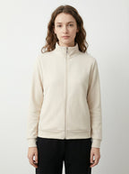 Felpa Giacca Donna Full Zip Collo Alto Morbida e Versatile