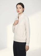 Felpa Giacca Donna Full Zip Collo Alto Morbida e Versatile