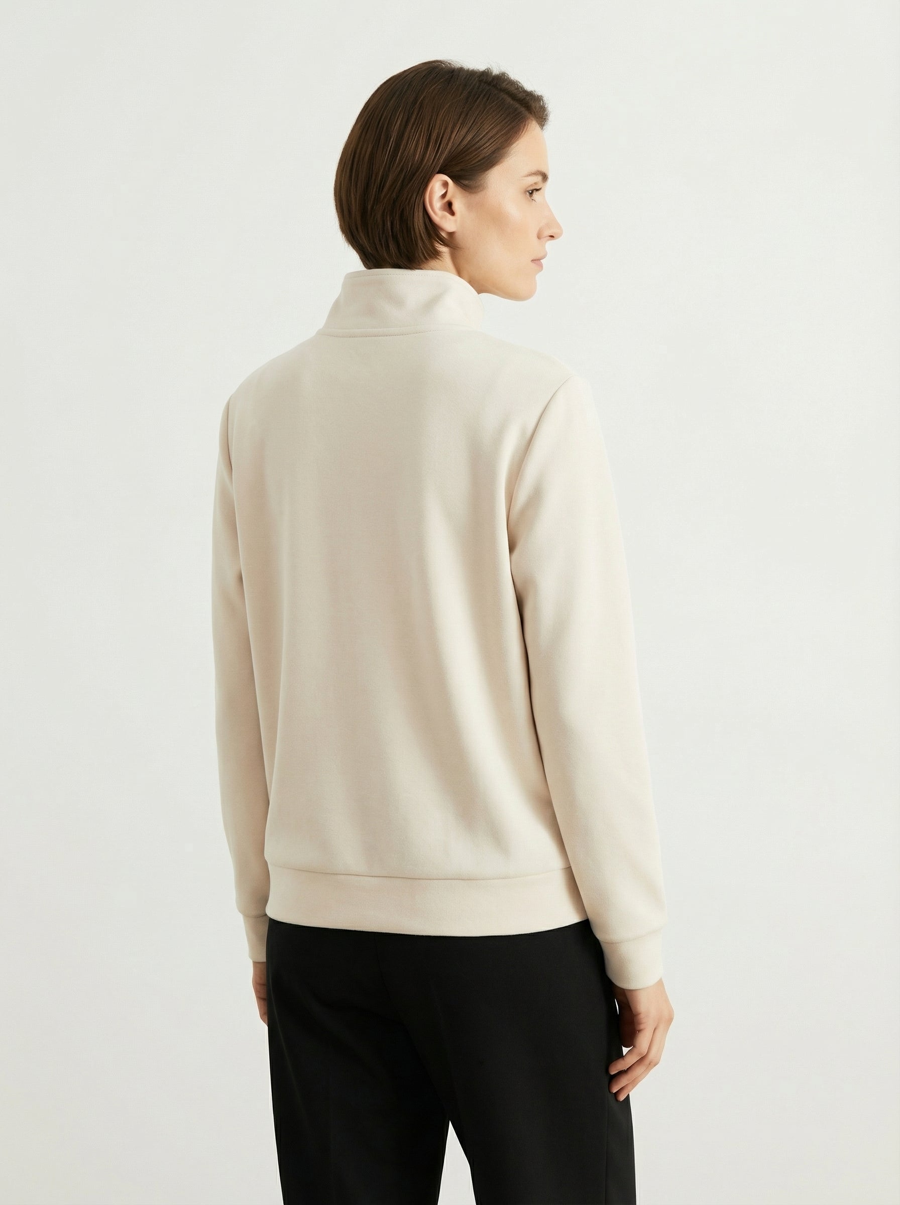 Felpa Giacca Donna Full Zip Collo Alto Morbida e Versatile