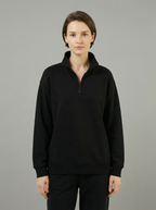 Maglia Termica Donna Collo Alto Mezza Zip in Poliestere Elastico