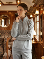 Maglia Termica Donna Collo Alto Mezza Zip in Poliestere Elastico