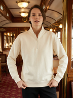 Maglia Termica Donna Collo Alto Mezza Zip in Poliestere Elastico