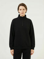 Maglia Termica Donna Collo Alto Mezza Zip in Poliestere Elastico