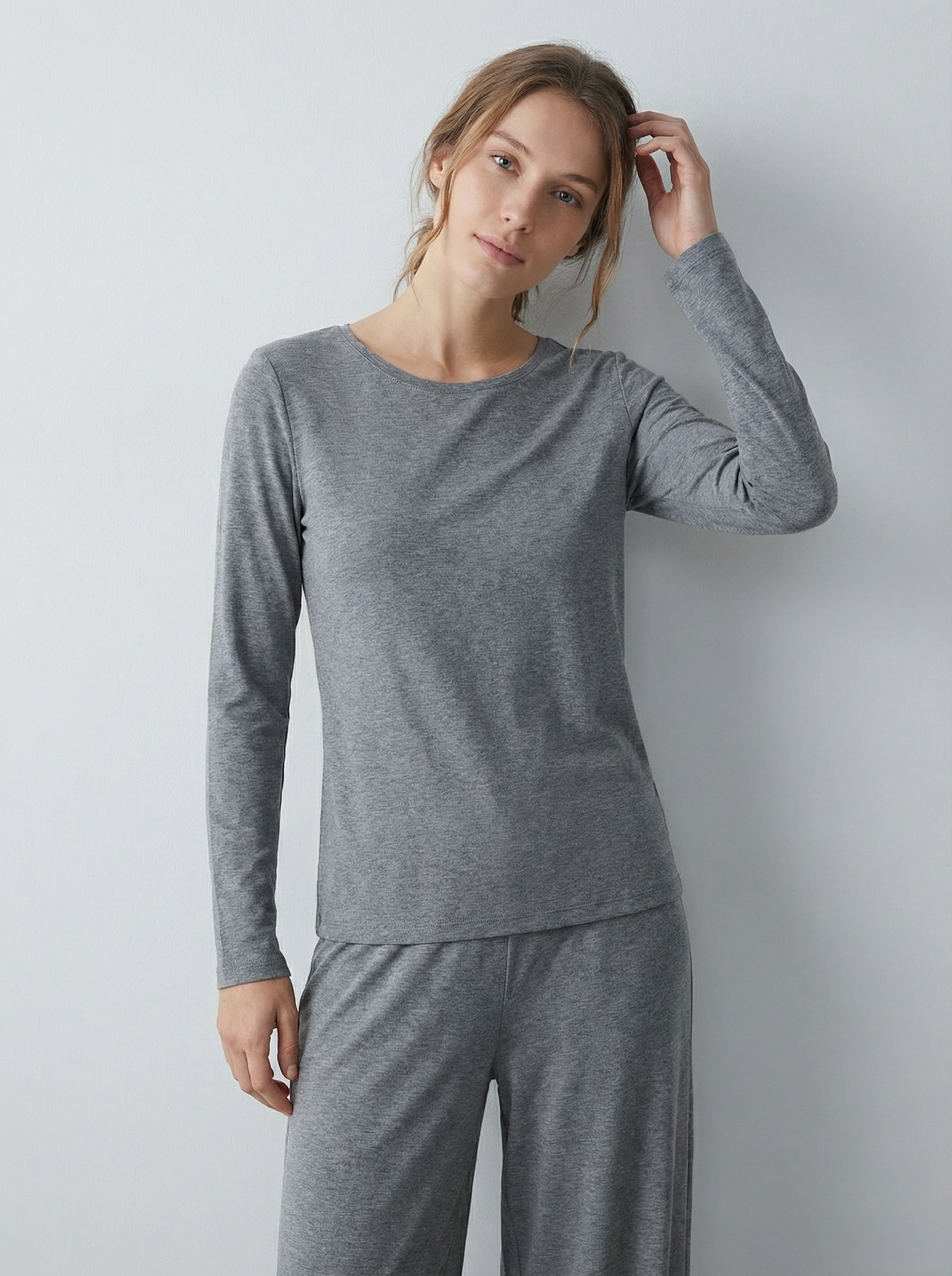 Maglia Termica Donna Girocollo Maniche Lunghe in Tessuto Tecnico