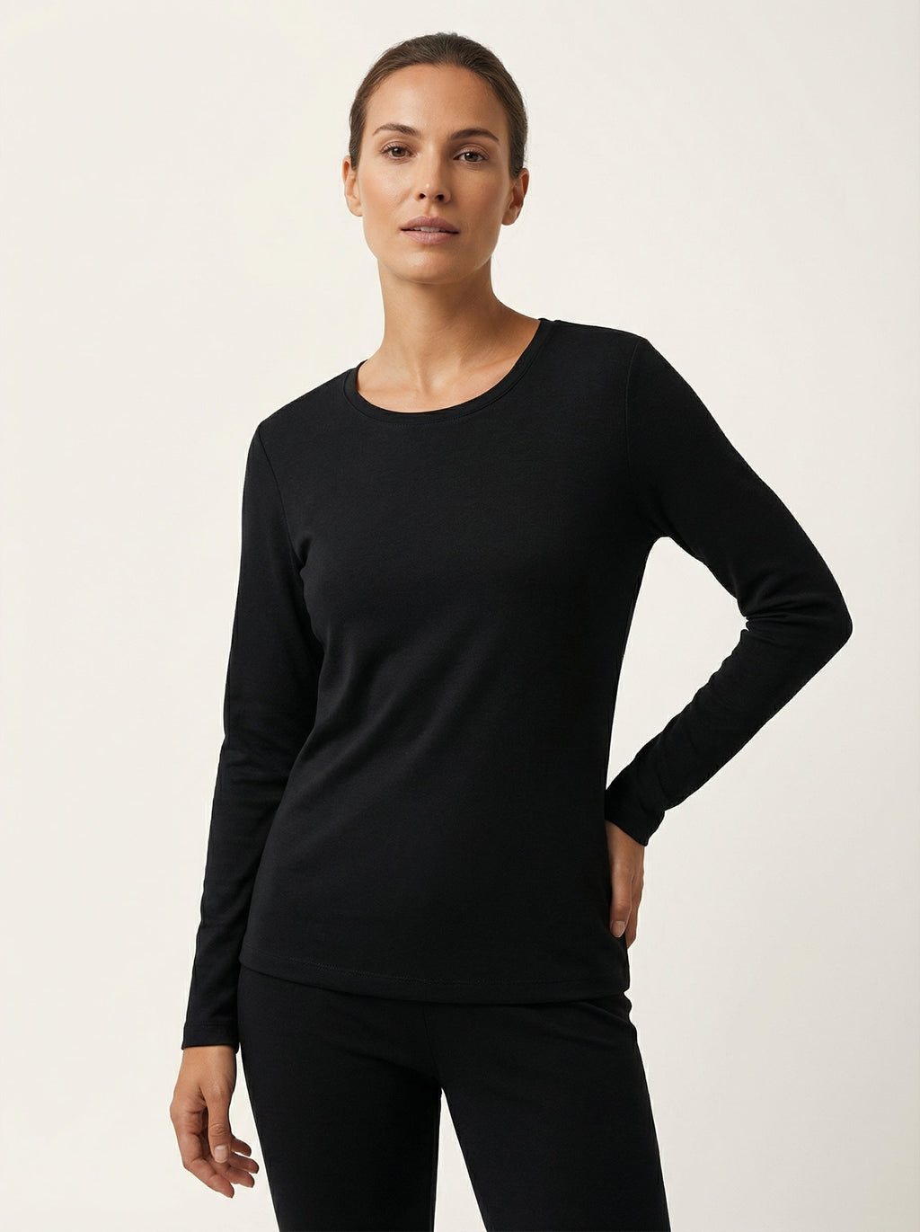 Maglia Termica Donna Girocollo Maniche Lunghe in Tessuto Tecnico