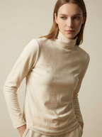 Maglia Dolcevita Termica a Maniche Lunghe in Poliestere Elastico