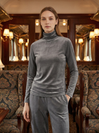 Maglia Dolcevita Termica a Maniche Lunghe in Poliestere Elastico