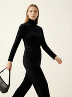 Maglia Dolcevita Termica a Maniche Lunghe in Poliestere Elastico