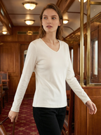 Maglia Intima Termica Donna Scollo a V Maniche Lunghe