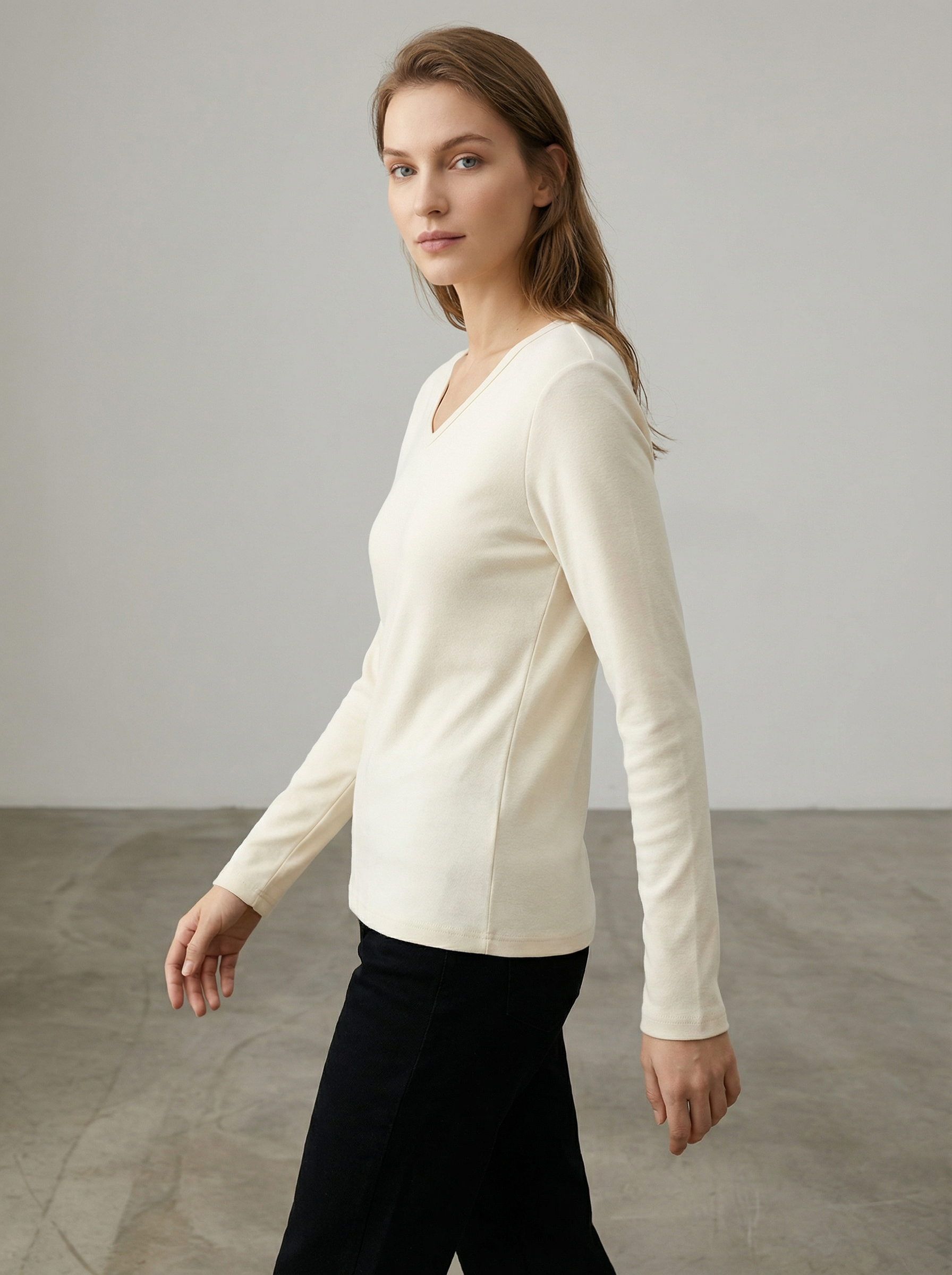 Maglia Intima Termica Donna Scollo a V Maniche Lunghe