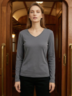 Maglia Intima Termica Donna Scollo a V Maniche Lunghe