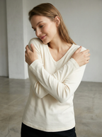 Maglia Intima Termica Donna Scollo a V Maniche Lunghe