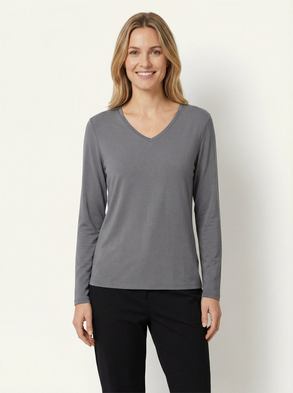 Maglia Intima Termica Donna Scollo a V Maniche Lunghe