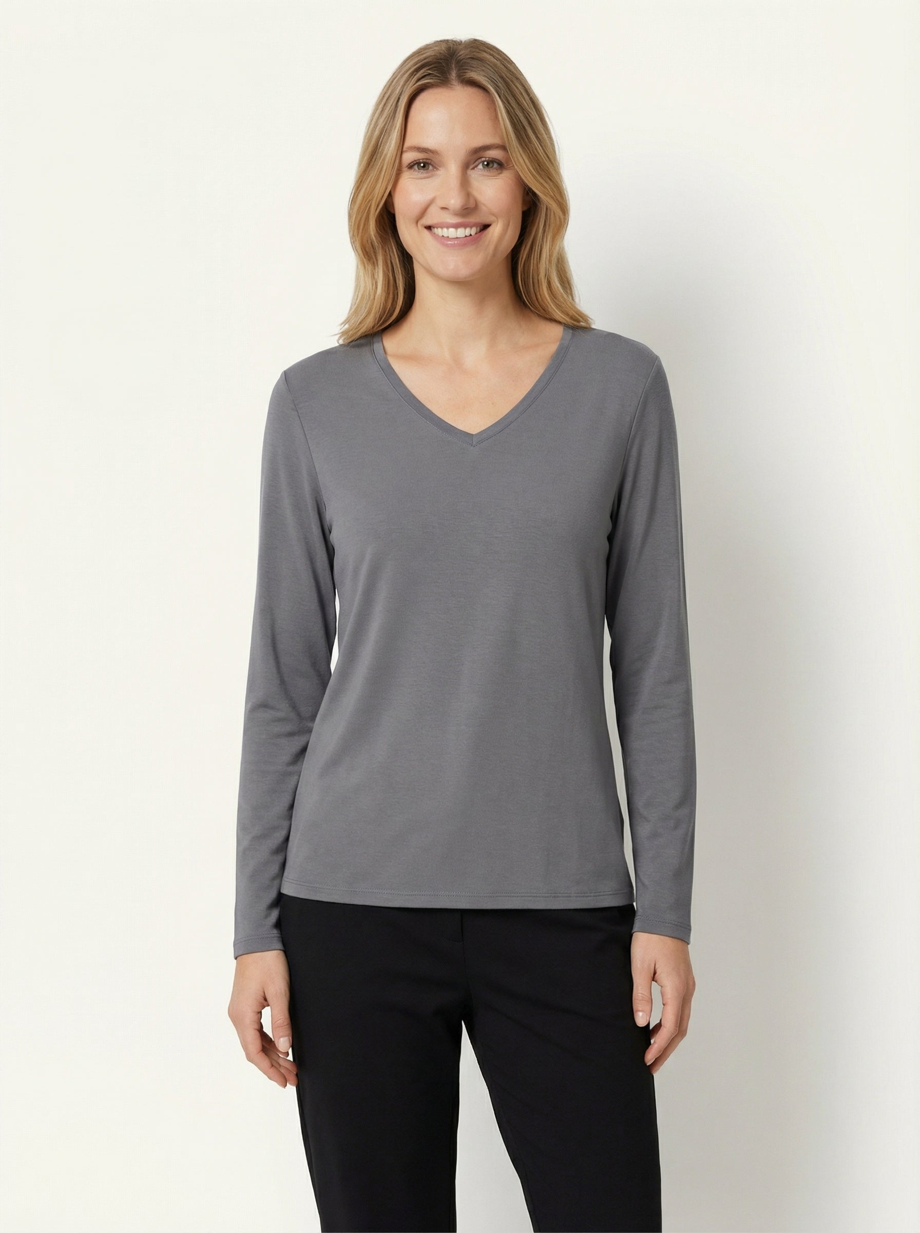 Maglia Intima Termica Donna Scollo a V Maniche Lunghe