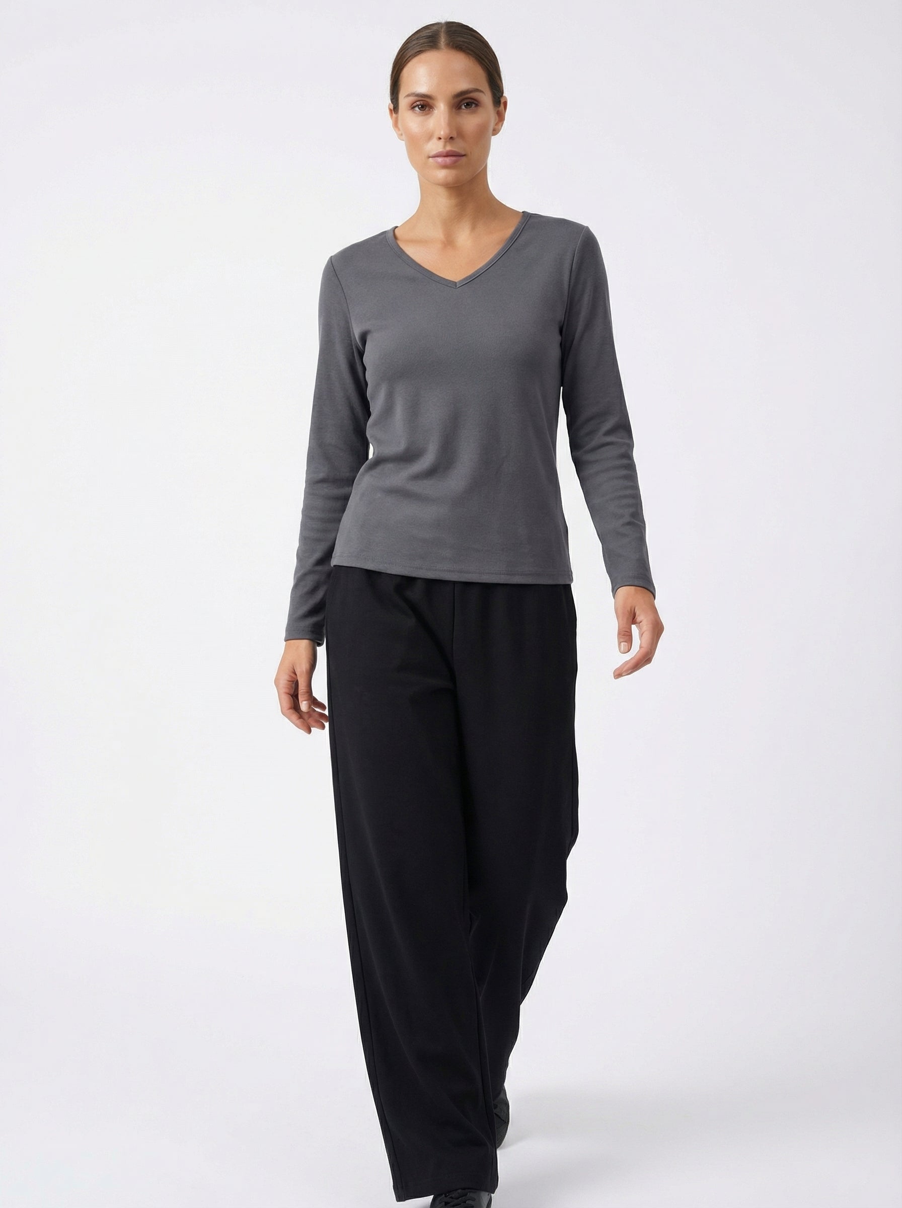 Maglia Intima Termica Donna Scollo a V Maniche Lunghe