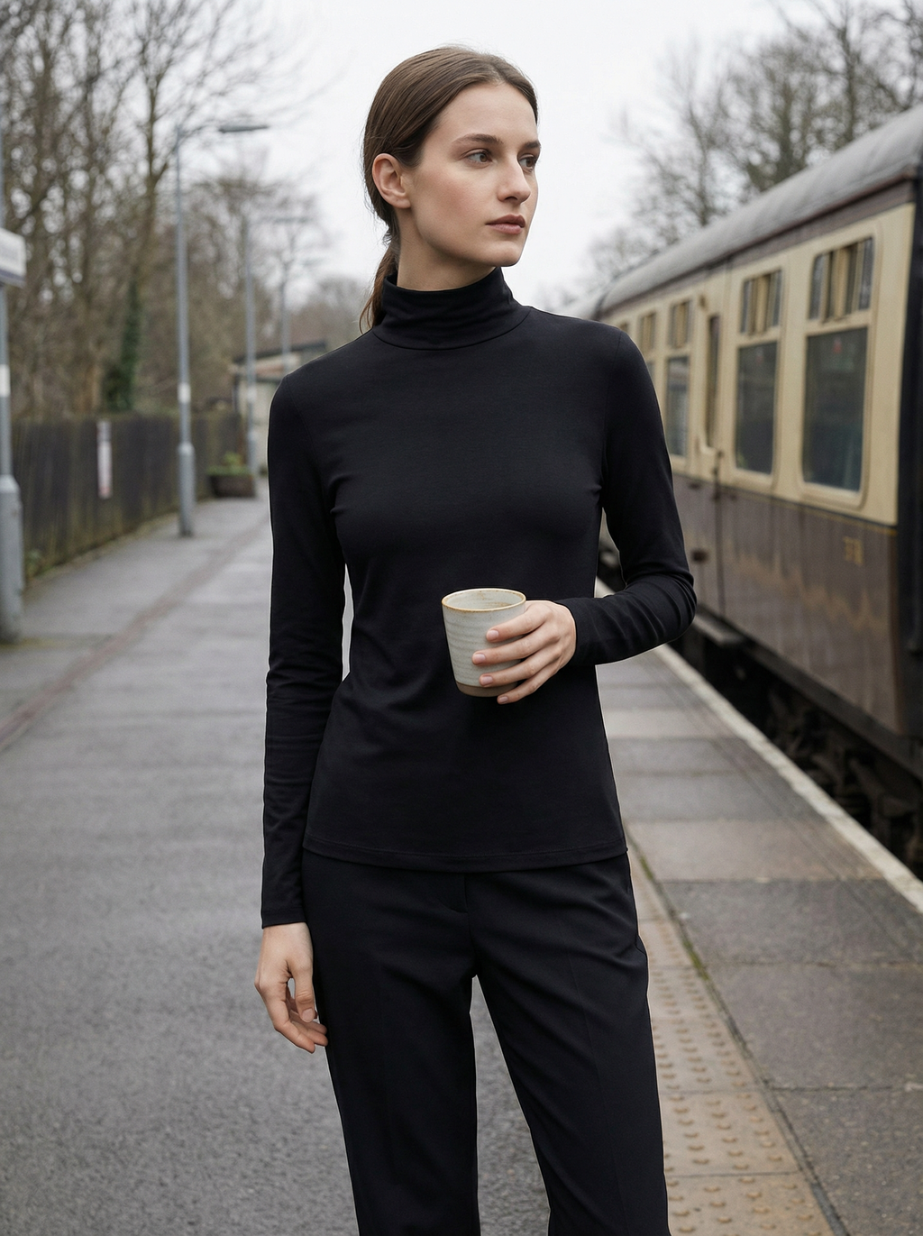 Lupetto Termico Manica Lunga Donna in Morbido Poliestere Stretch