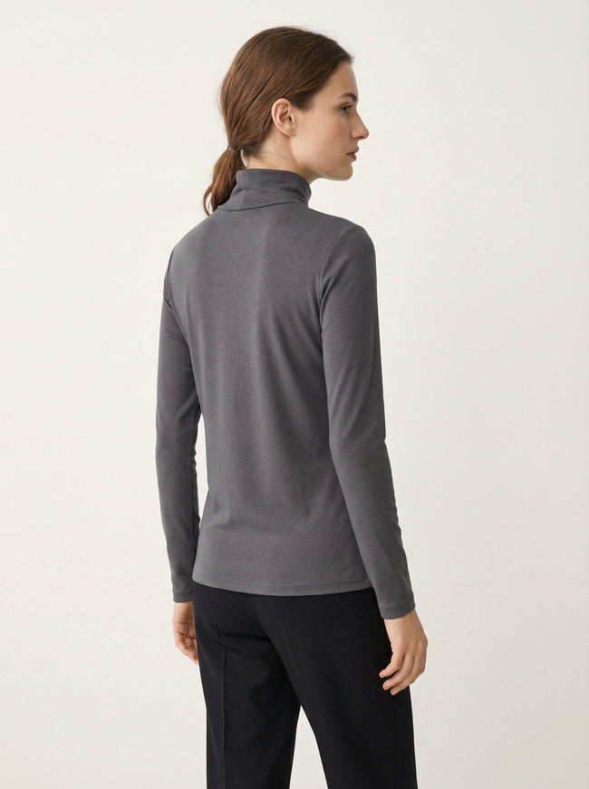 Lupetto Termico Manica Lunga Donna in Morbido Poliestere Stretch Hover Image