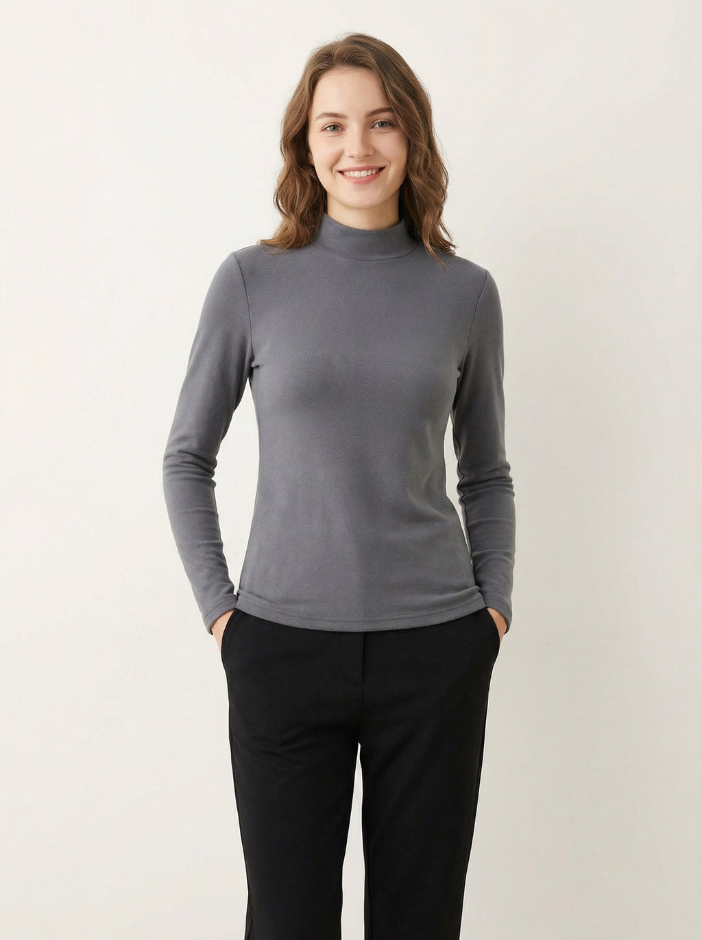 Lupetto Termico Manica Lunga Donna in Morbido Poliestere Stretch