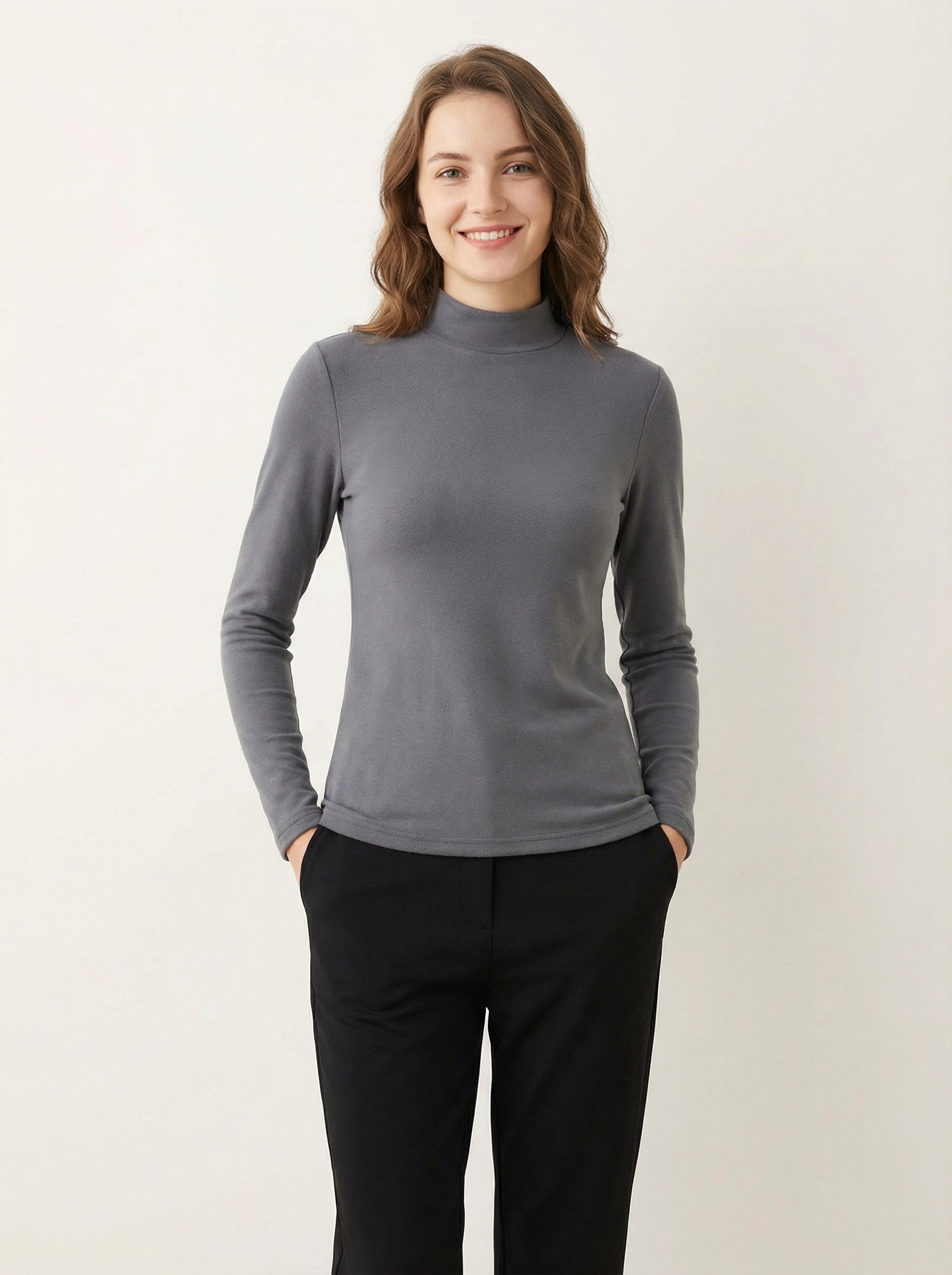 Lupetto Termico Manica Lunga Donna in Morbido Poliestere Stretch