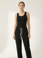 Pantaloni Casual Donna con Coulisse in Velluto a Coste