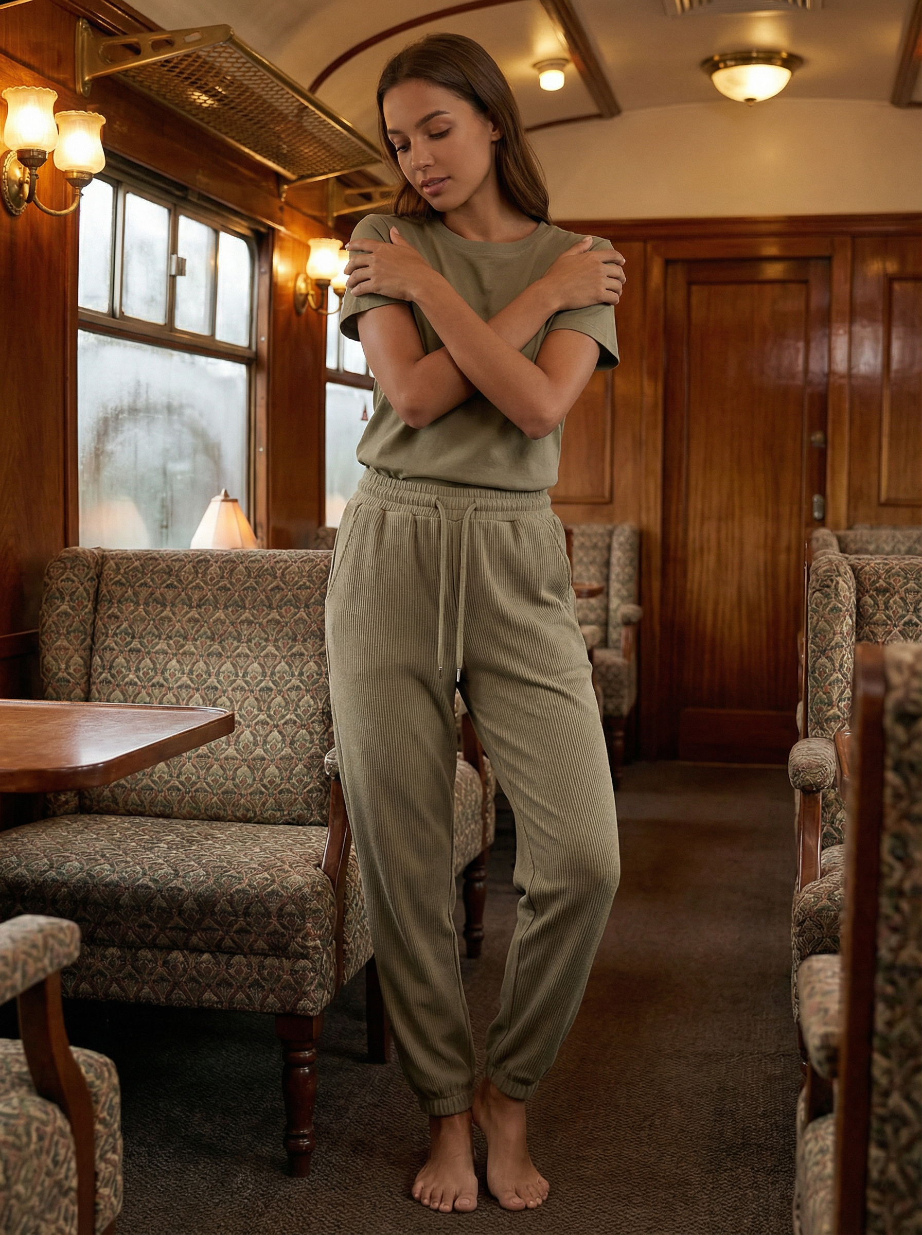 Pantaloni Jogger Donna con Coulisse e Tasche Laterali Morbidi