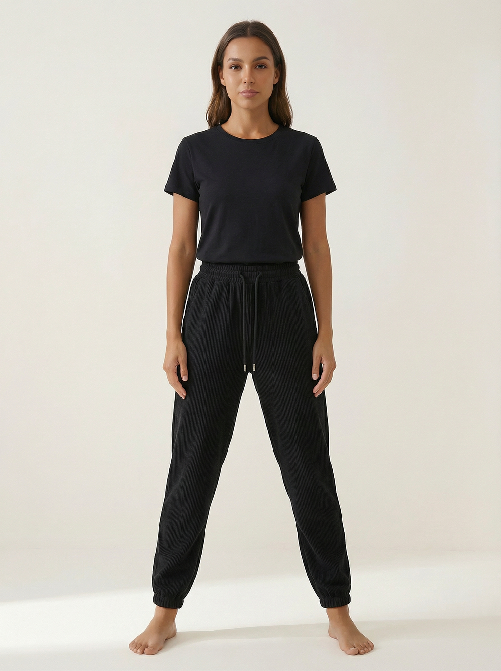 Pantaloni Jogger Donna con Coulisse e Tasche Laterali Morbidi