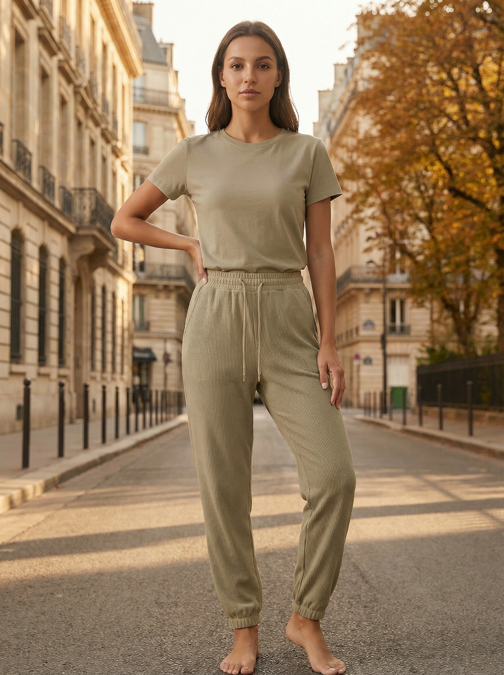 Pantaloni Jogger Donna con Coulisse e Tasche Laterali Morbidi