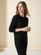 Felpa Girocollo Calda e Morbida in Misto Cotone Felpato