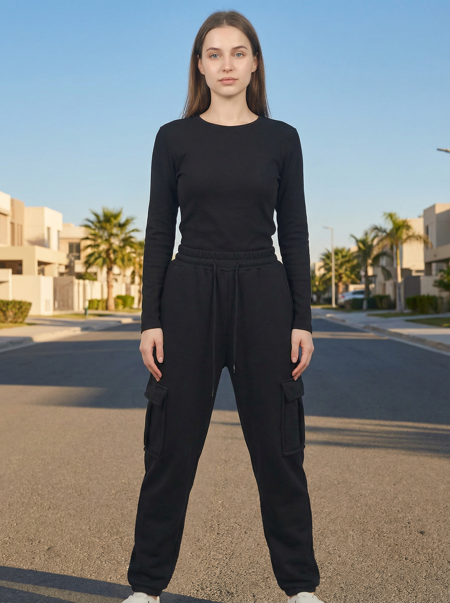 Pantaloni Cargo Felpati Jogger da Donna