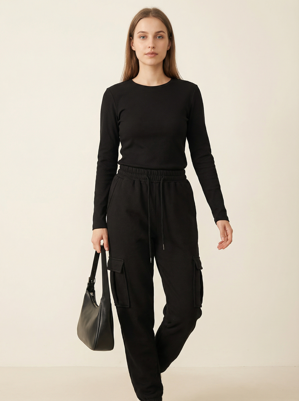 Pantaloni Cargo Felpati Jogger da Donna