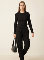 Pantaloni Cargo Felpati Jogger da Donna