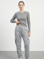 Pantaloni Cargo Felpati Jogger da Donna
